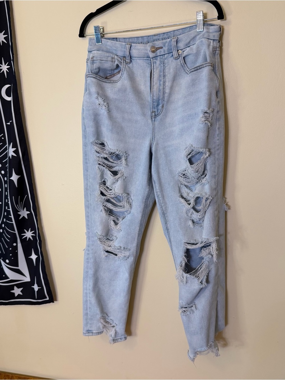 American Eagle Outfitters Curvy Mom Stretch Jean Women 10 Short Distressed